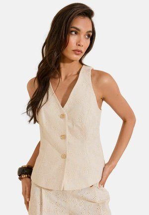 Lipsy, REGULAR FIT - CREAM BRODERIE WAISTCOAT . - Vestă - beige