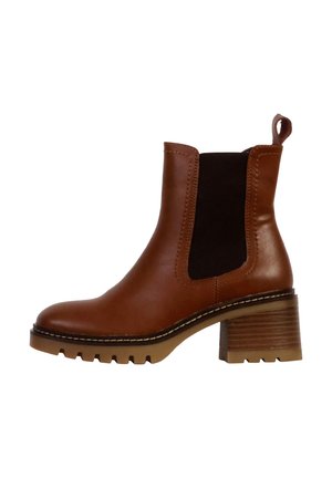 Enkellaarsjes met plateauzool - camel