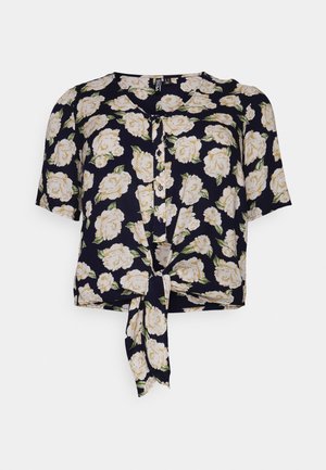 Pieces Curve, CROP TIE  - Bluza - sky captain/big