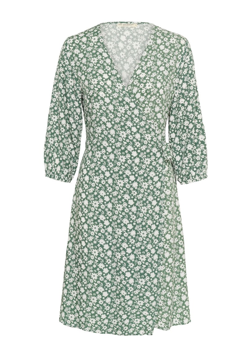 Love Copenhagen LCLUDA SHORT WRAP - Day dress - laurel wreath flowers/green  - Zalando