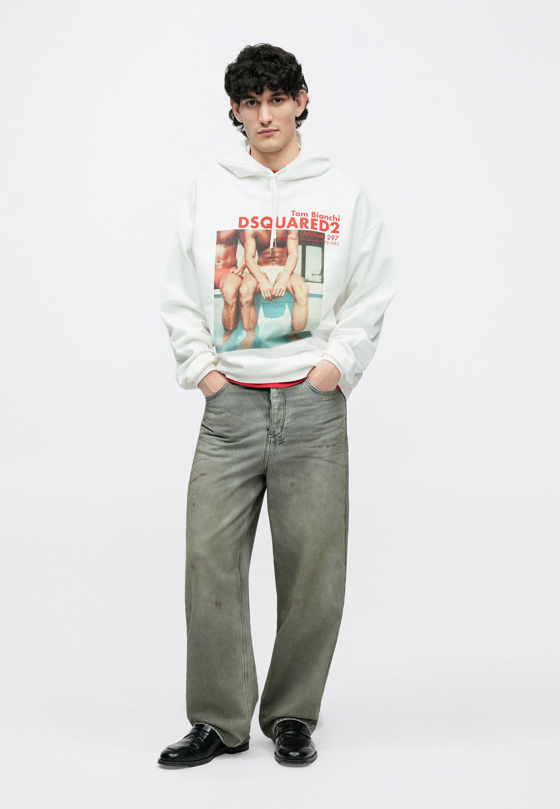 Dsquared2 RELAX FIT HOODIE - Hoodie - white - Zalando.co.uk