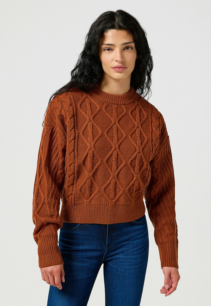 Wrangler CABLE KNIT SWEATER - Maglione - gingerbread