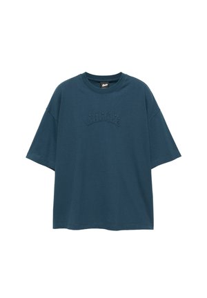 PULL&BEAR, STWD WITH PATCH - T-SHIRT - T-shirt imprimé - blue