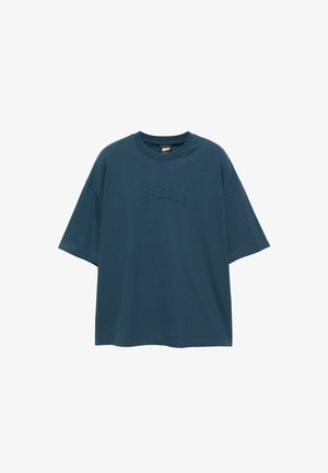 PULL&BEAR, STWD WITH PATCH - T-SHIRT - T-shirt imprimé - blue