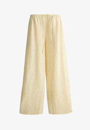 OYSHO, STRAIGHT-LEG PRINT TROUSERS - Broek - mottled yellow