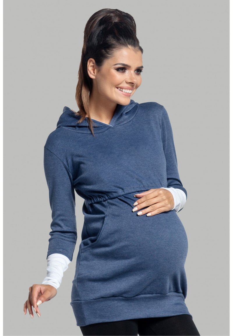 Chelsea Clark MATERNITY WITH BREASTFEEDING ACCESS Hoodie blue denim