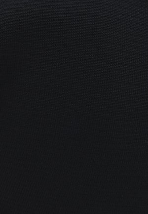 Tejido de punto en un azul marino profundo, con una textura suave y un patrón de tejido consistente. Sin diseños ni patrones visibles.