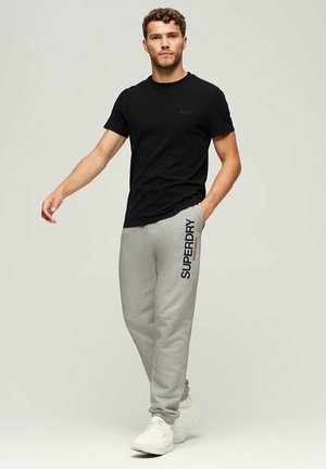 Superdry & Co LOGO TAPERED JOGGERS - Tracksuit bottoms - cadet grey marl