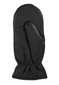Mănușă din piele neagră cu un încheietură strânsă, având o textură netedă și un singur slot pentru deget pentru un plus de aderență și căldură.