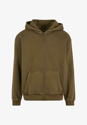 Urban Classics VINTAGE - Felpa con zip - warmkhaki