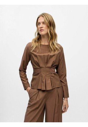 PLISSIERTE - Bluse - cocoa brown