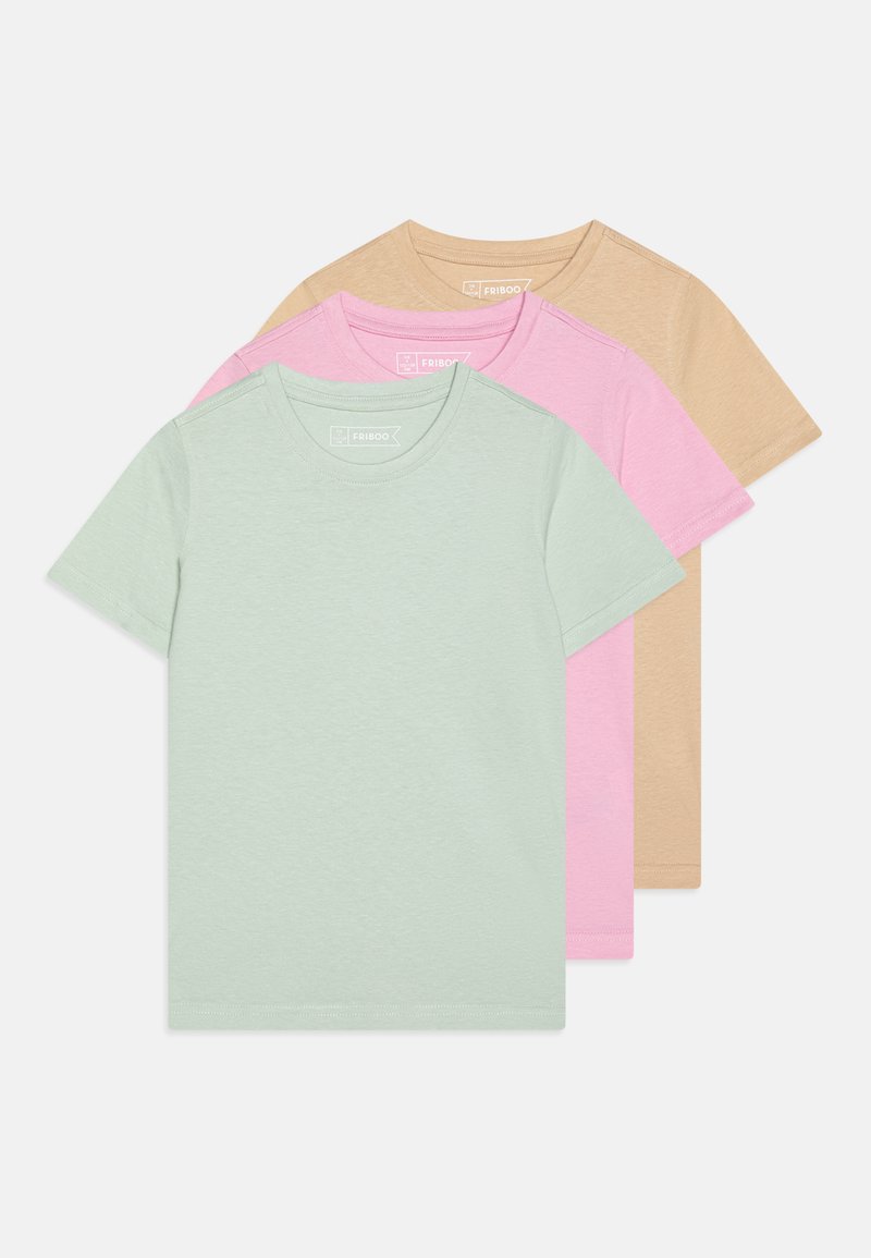 Friboo - UNISEX 3 PACK - Lihtne T-särk - light pink/beige/mint, Suurenda