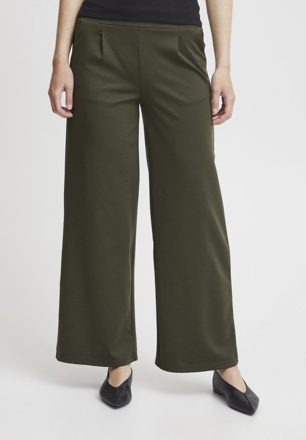 KATE WIDE - Trousers - forest night