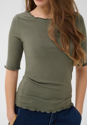 Cream, CREAM CRRIBBA S/S BLOUSE - T-shirt basique - mulled basil