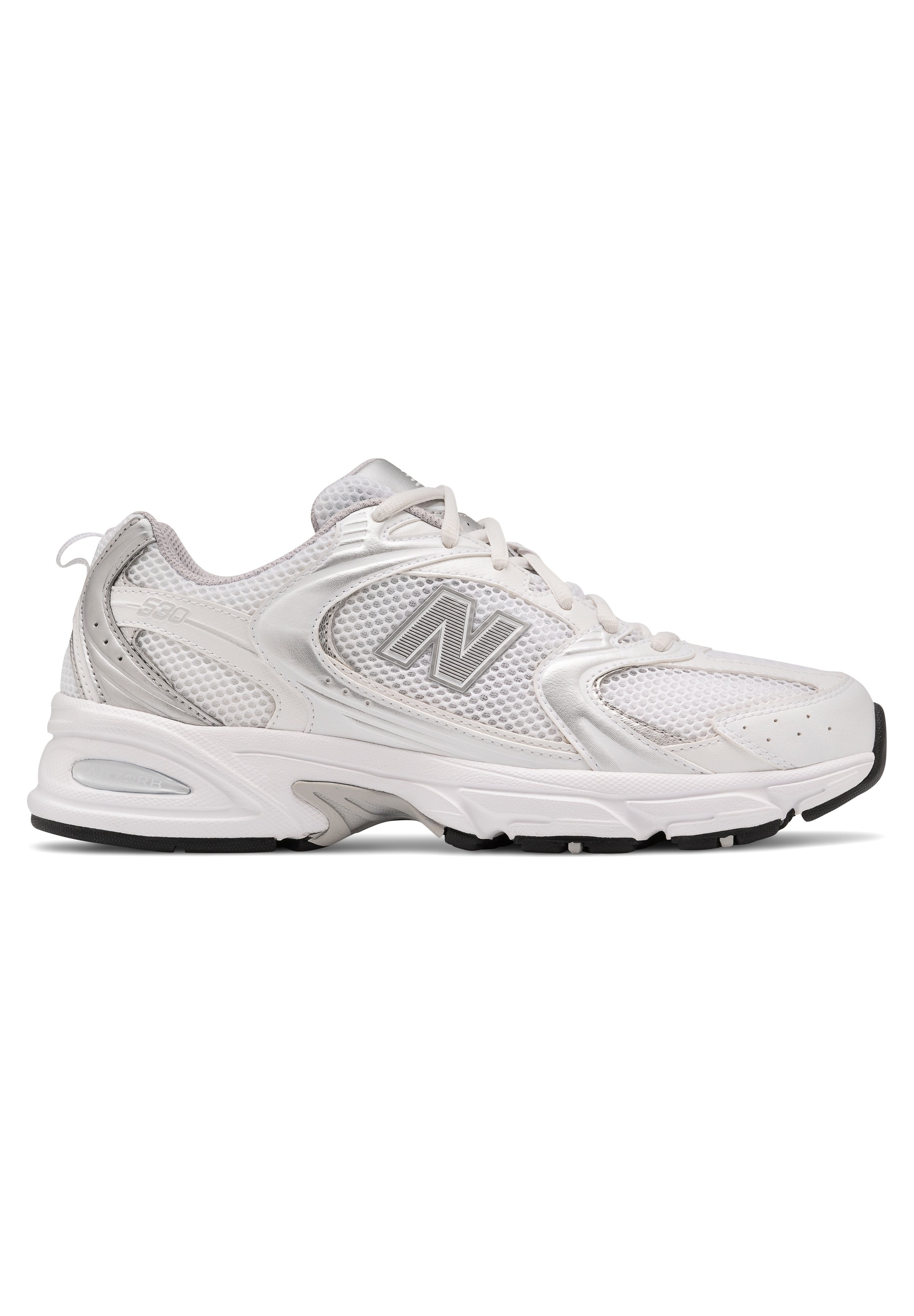 new balance white silver