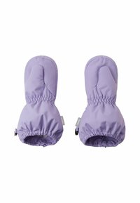 Lila Handschuhe aus weichem, wasserabweisendem Material. Mit elastischen Bündchen und einem konturierten Design für einen sicheren Sitz.