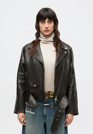 ROMY JACKET - Kožená bunda - mocha brown