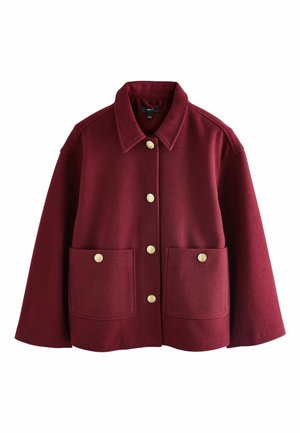 TALL FIT - BRUSHED COLLARED  - Summer jacket - burgundy red