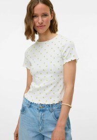 Vero Moda VMHARRY O-NECK NOOS - Triko s potiskem - snow white