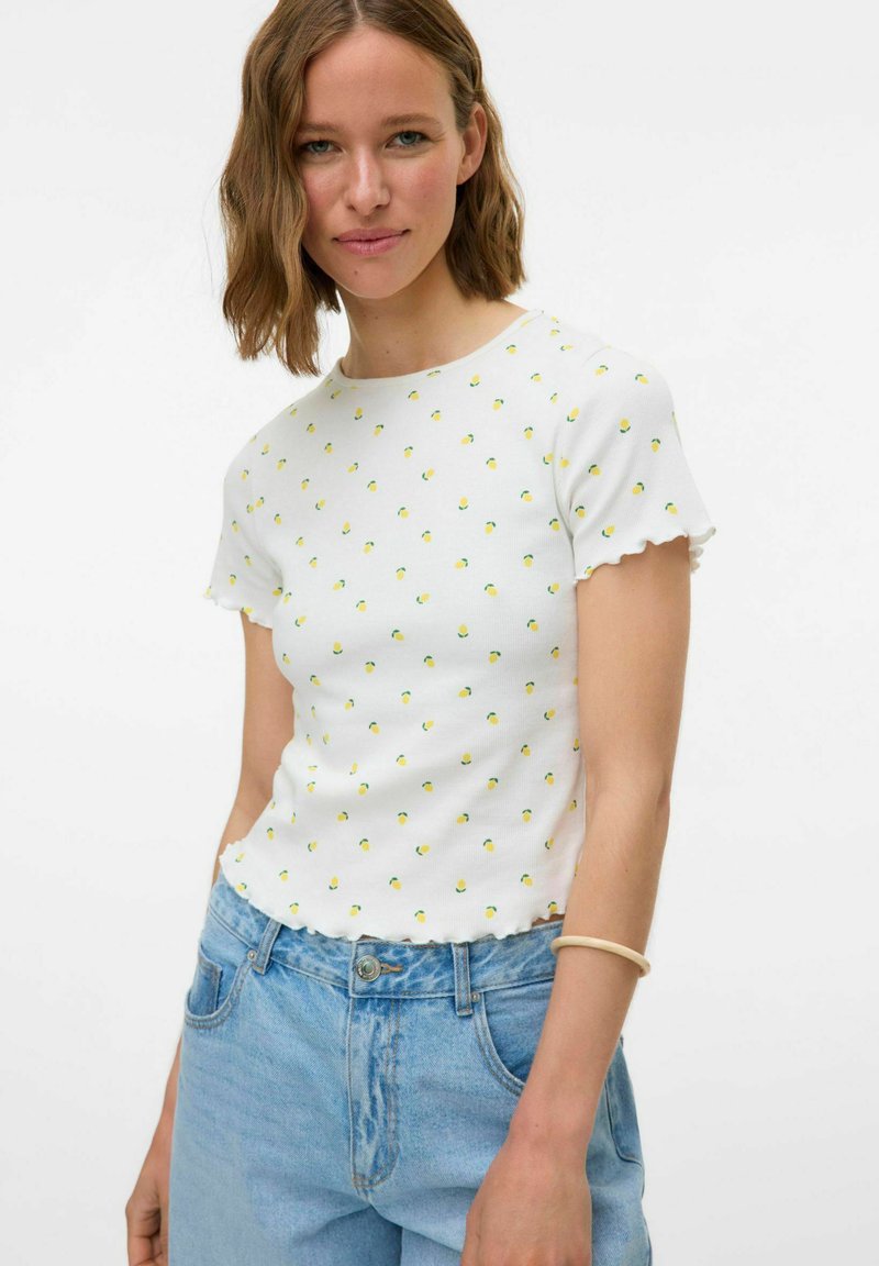 Vero Moda VMHARRY O-NECK NOOS - Triko s potiskem - snow white