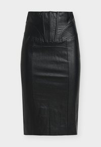 HENLEY VEGAN LEATHER SKIRT - Jupe crayon - black