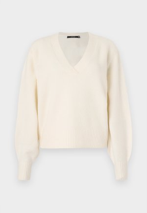 Vero Moda VMBOOM V NECK NOOS - Strickpullover - birch melange