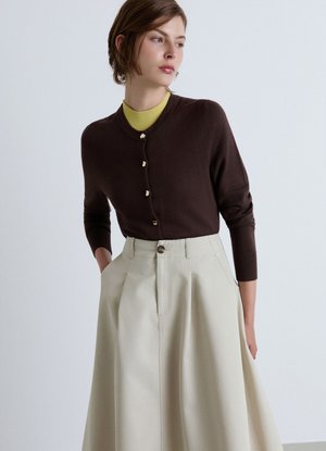 Calliope, MAGLIA TINTA UNITA - Strickjacke - cioccolato scuro