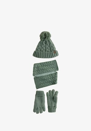 SET - REGULAR FIT - Bufanda - sage green cable knit