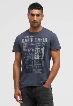 Camp David, CAMP DAVID T-SHIRT RUNDHALS MIT VINTAGE PRINT - Print T-shirt - blue concrete