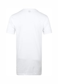 Witte kortärmige t-shirt van katoen, met een ronde hals en een zachte textuur. Geen zichtbare patronen of accenten. Achteraanzicht weergegeven.