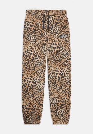 LOGO HERITAGE JOGGER GIRLS - Tracksuit bottoms - black/camel