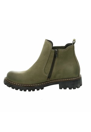 Platform ankle boots - oliv/kombi