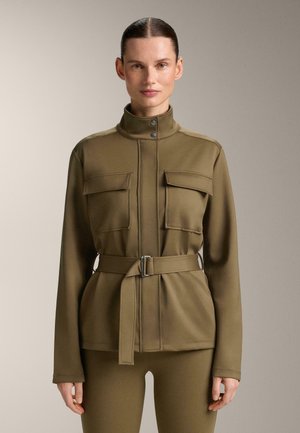 NEOPRENE-EFFECT WITH BELT - Bluză de trening - khaki