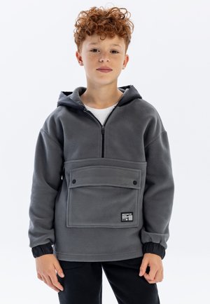 MICROFLEECE HALF ZIP - Sweat à capuche - grey