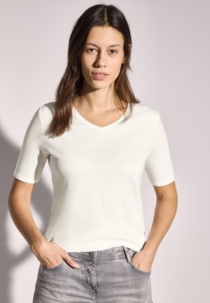V-NECK - T-Shirt basic - weiß