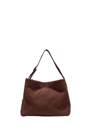Stradivarius, BRAIDED SHOULDER BAG - Handtasche - dark brown