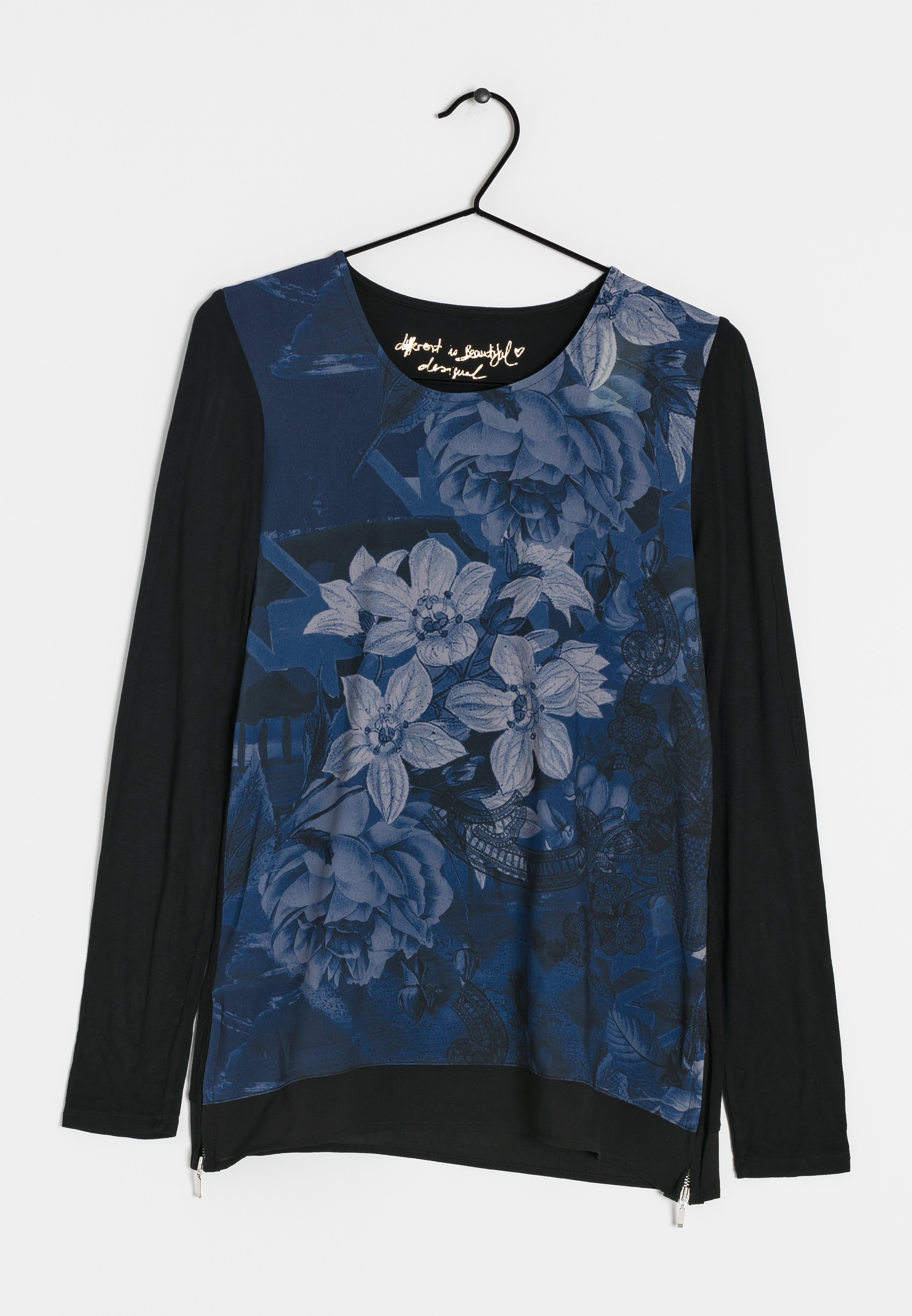 Desigual Long sleeved top - black, blue/black - (Pre-owned) - Zalando.ie