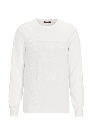 Oscar Jacobson BLAKE STRUCTURED ROUNDNECK - Jumper - snow white