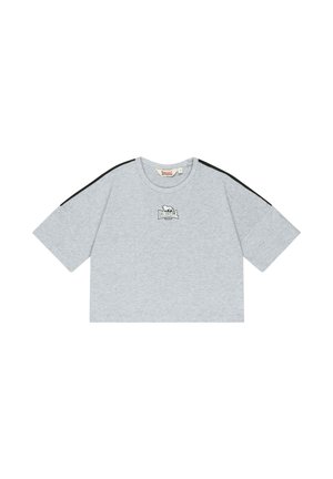Lonsdale, LONSDALE FRAUEN T-SHIRT CROPPED OVERSIZE WANDYLAW - Camiseta estampada - marl grey black white