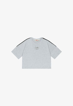 Lonsdale, LONSDALE FRAUEN T-SHIRT CROPPED OVERSIZE WANDYLAW - Camiseta estampada - marl grey black white