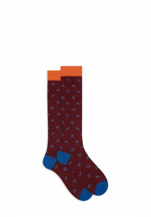 LUNGHE BORD FANTASIA SEGNI ZODIACALI - Calzettoni - dark red