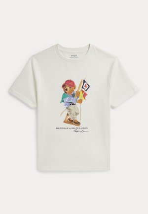 Polo Ralph Lauren POLO BEAR COTTON JERSEY TEE 7-14Y - Majica kratkih rukava s printom - bear deckwash white