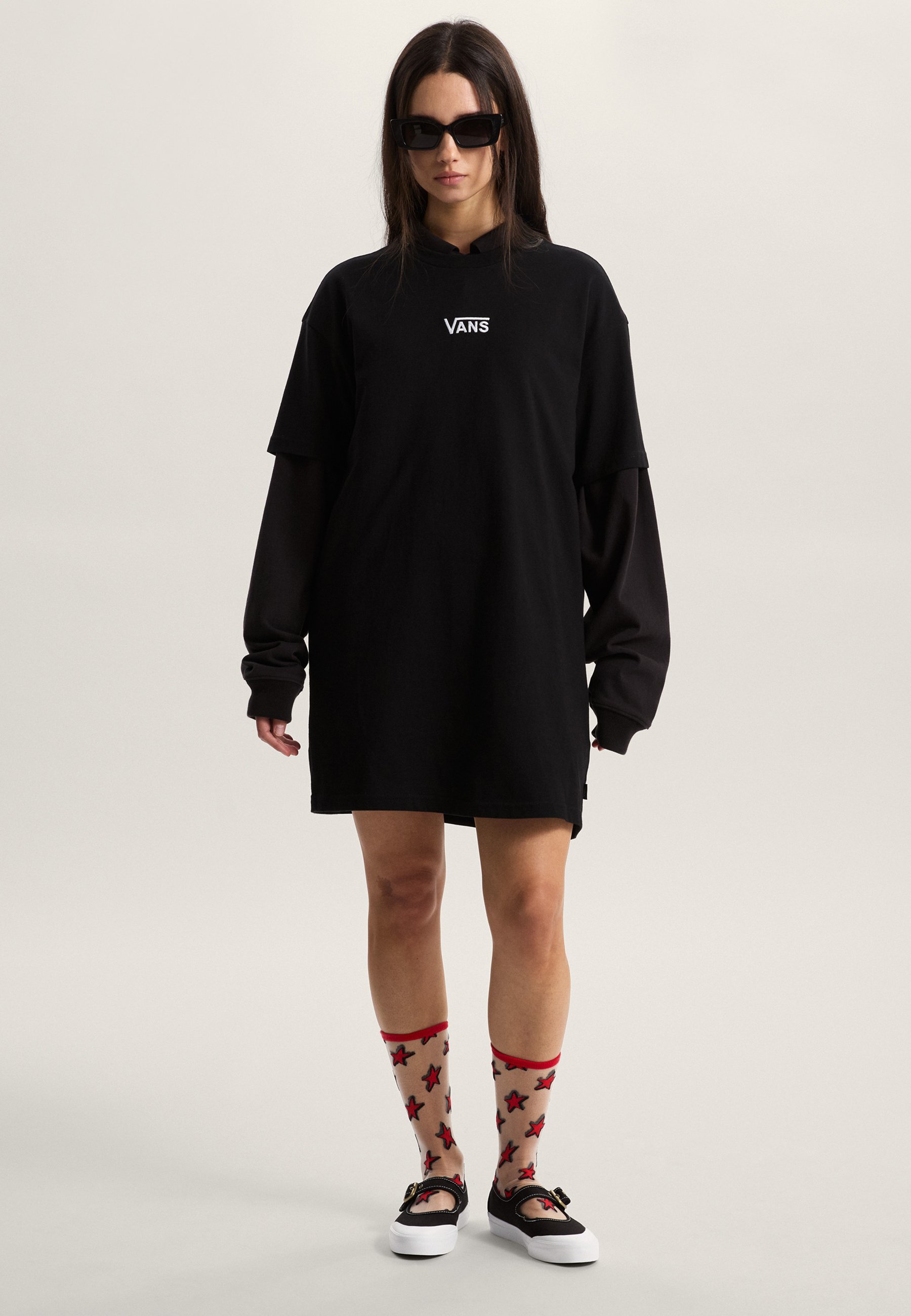 Vans CENTER VEE - Jersey dress - black - Zalando