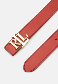 Lauren Ralph Lauren LOGO REVERSIBLE LEATHER BELT - Opasok - red sunstone/camel