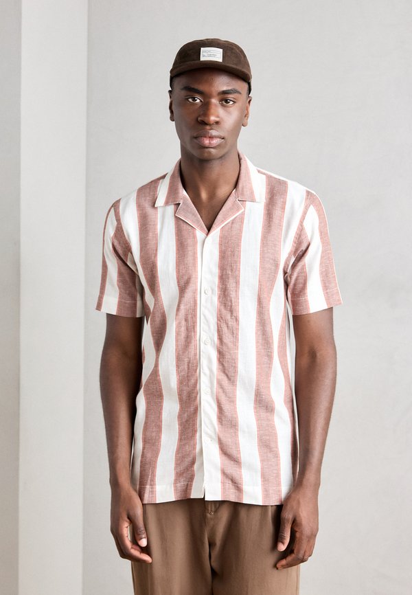 STRIPED SHIRT - Shirt - dark clay