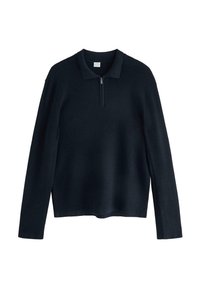Lindex HALF-ZIP  - Stickad tröja - dark navy
