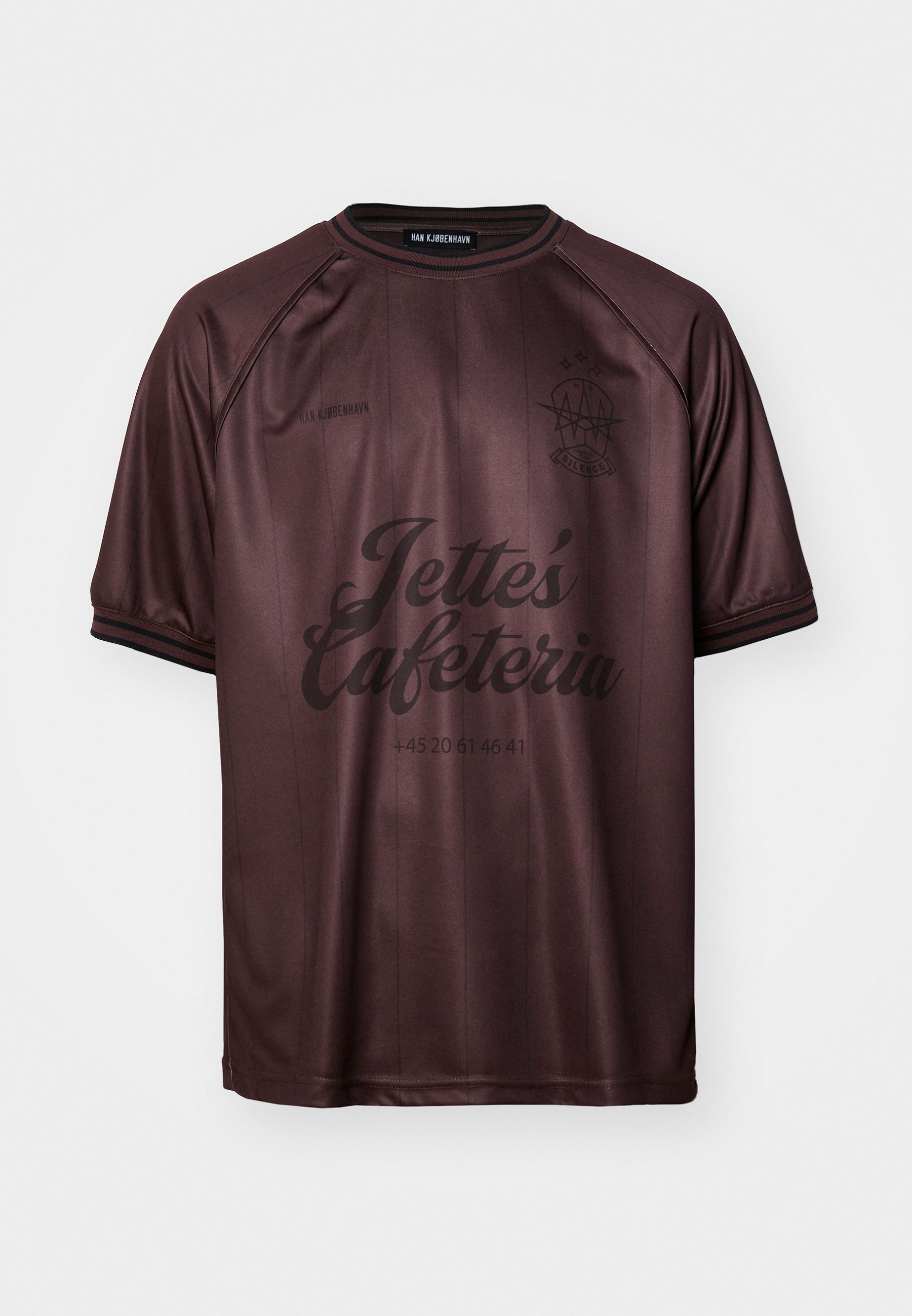 【関税込み】Han Kjobenhavn グレー ロゴ 半袖 サッカーシャツ Han Kjobenhavn Black 'Successor' Printed Long Sleeve T-shirt
