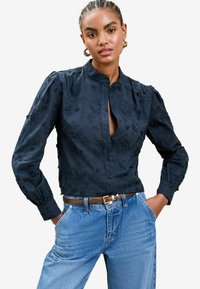 Lipsy REGULAR FIT- LONG SLEEVE GRANDAD COLLAR - Bluse - navy