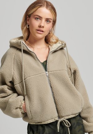 BORG ZIP-THROUGH HOODIE - Giacca in pile - explorer sand