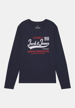 JJELOGO TEE O-NECK JNR - Maglietta a manica lunga - navy blazer/truered/white